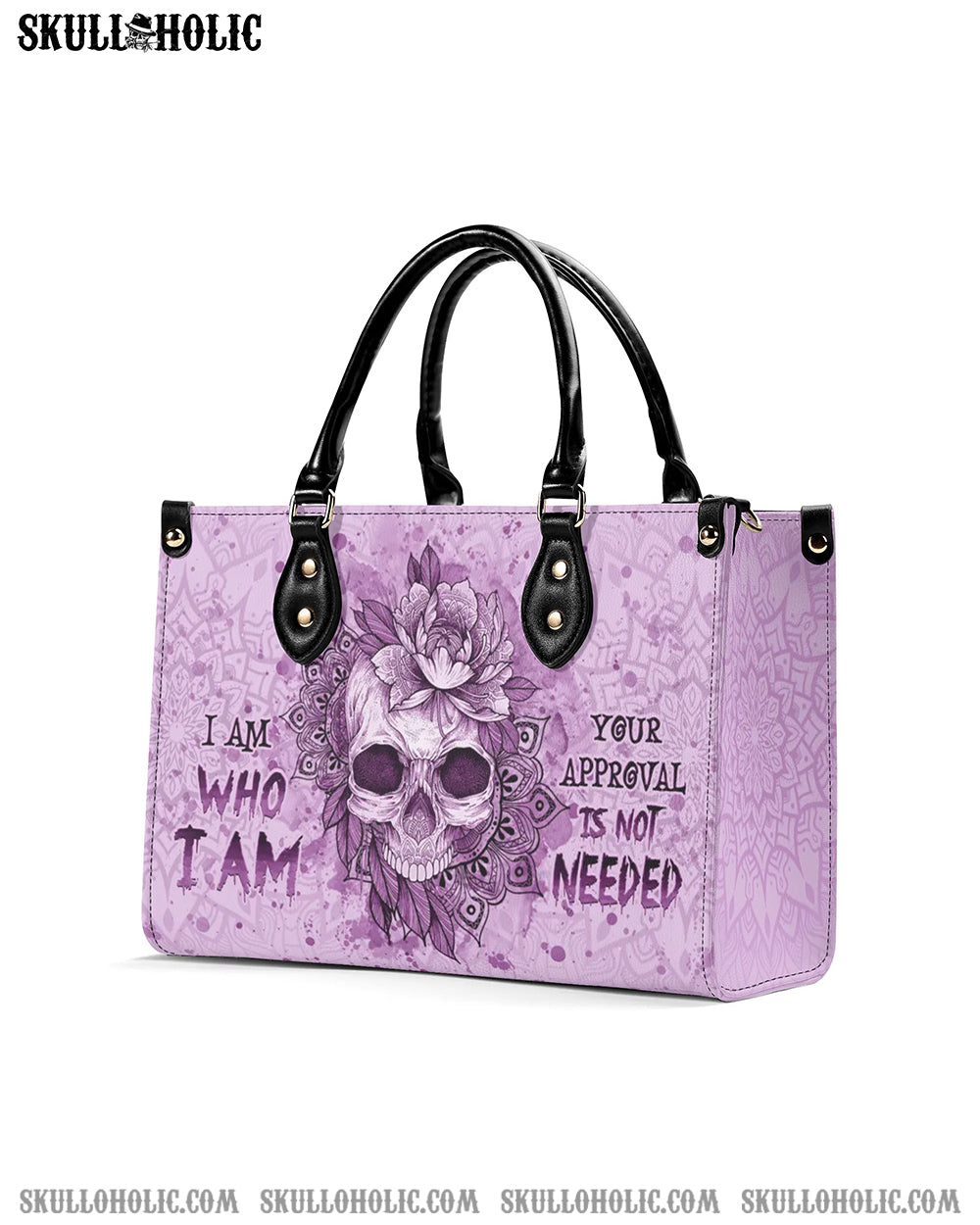 I AM WHO I AM SKULL LEATHER HANDBAG - YHHG1408244