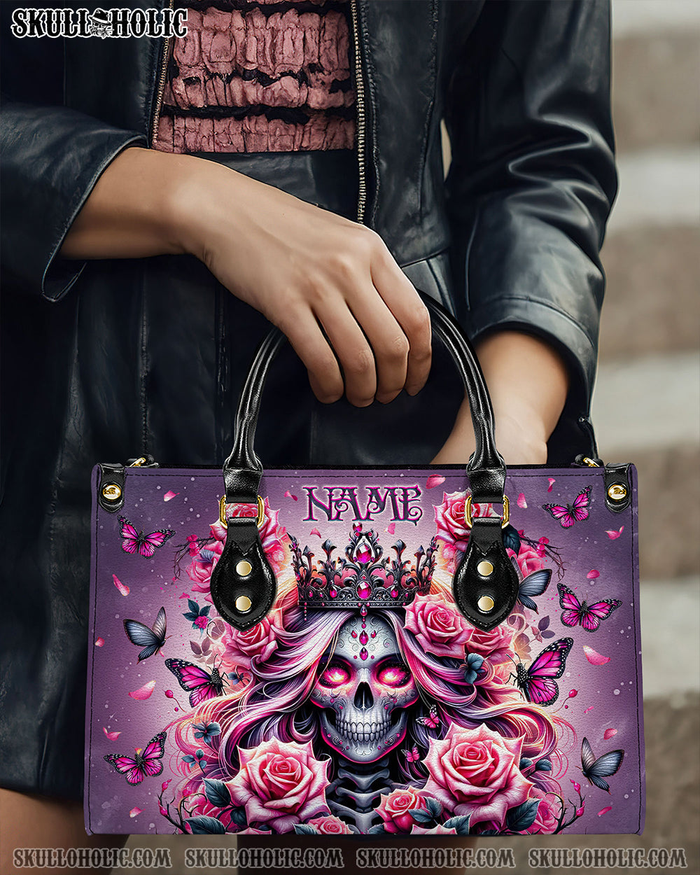 SKULL QUEEN LEATHER HANDBAG - TLNO1306242