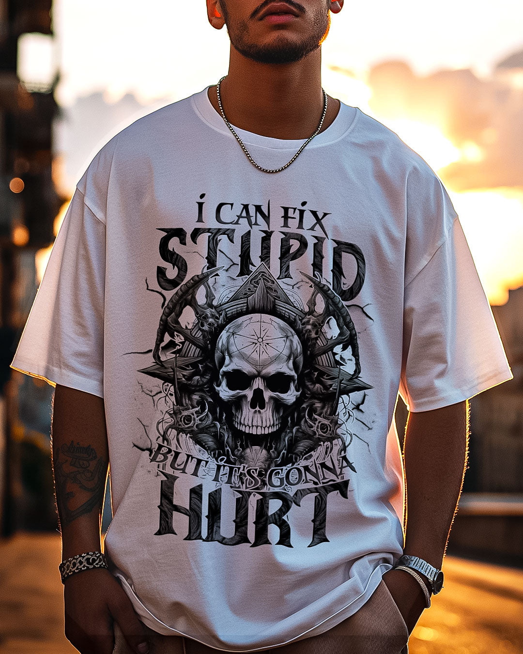 I CAN FIX STUPID BUT IT'S GONNA HURT COTTON SHIRT - TYTM3010243