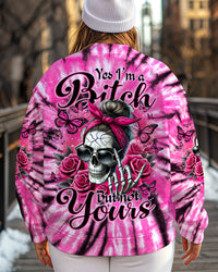 YES I'M A B BUT NOT YOURS MESSY BUN SKULL TIE DYE ALL OVER PRINT - TYTM0502253