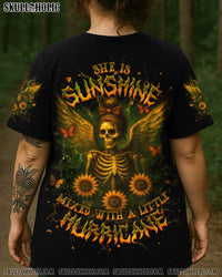 SHE IS SUNSHINE SUNFLOWER SKULL ALL OVER PRINT - YHHG1505251