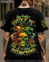 YOU COULDN'T HANDLE ME MESSY BUN TIE DYE ALL OVER PRINT - YHHG0407251