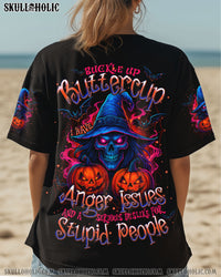 BUCKLE UP BUTTERCUP HALLOWEEN SKULL WITCH ALL OVER PRINT - TYPQ1306253