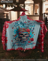 I'M NOT A PRINCESS SKULL SHERPA BLANKET HOODIE - TY2002245
