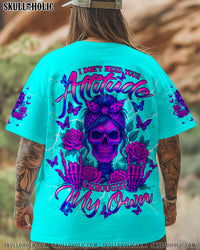 I DON'T NEED YOUR ATTITUDE SKULL MESSY BUN ALL OVER PRINT - TLNT0306254