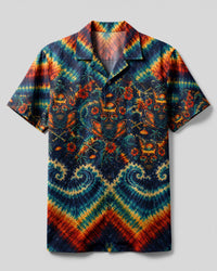 OLD SKULL TROPICAL SUNSET CAMP SHIRT - TLNO0207262