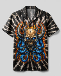 SKULL DEMON FLAMES CAMP SHIRT  - TLNT0107262