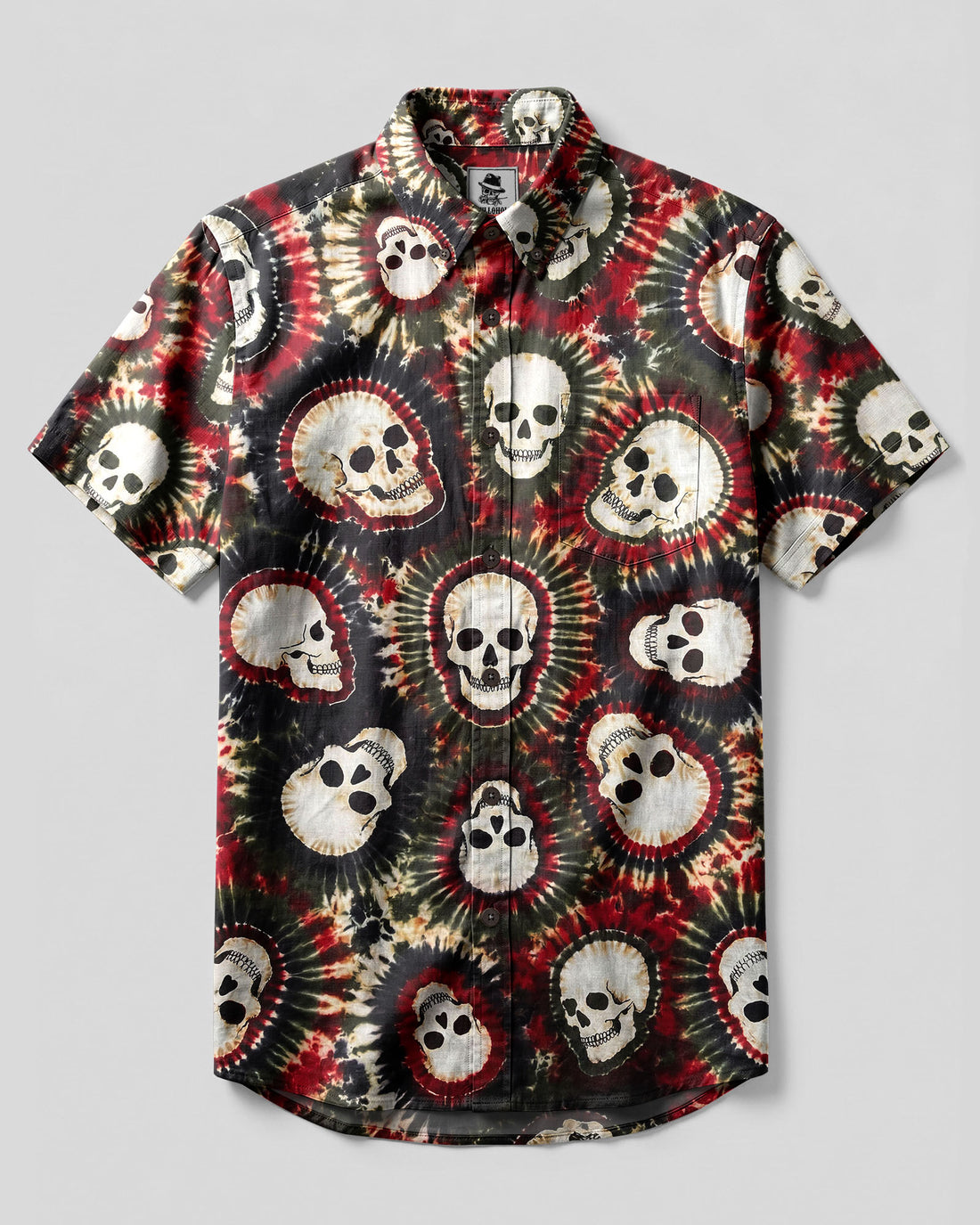 SKULL BURST PATETRN BUTTON-DOWN COLLAR  SHIRT  - TLNT0307263