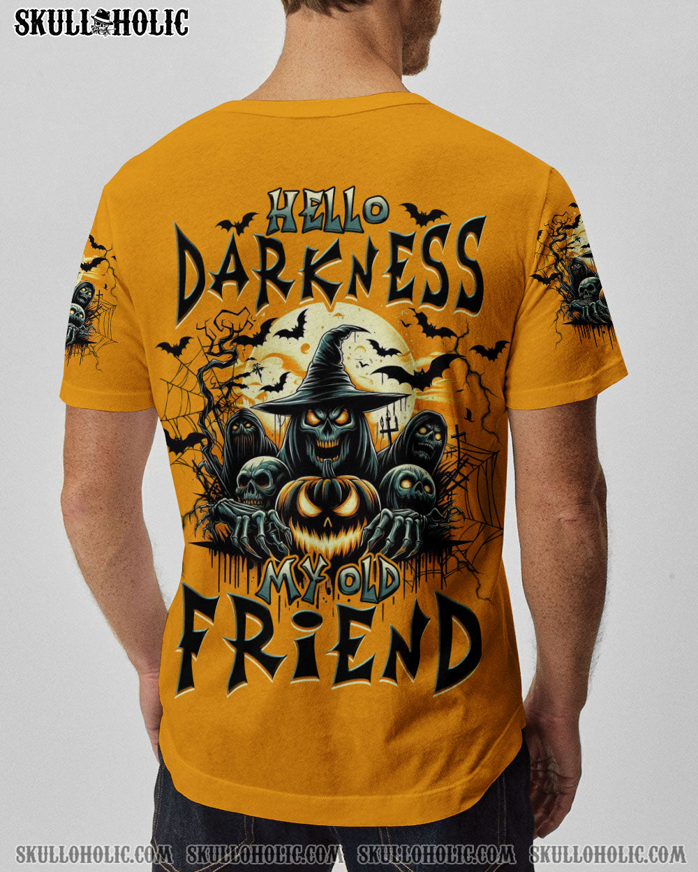 HELLO DARKNESS MY OLD FRIEND SKULL HALLOWEEN ALL OVER PRINT  - TLNZ0908253