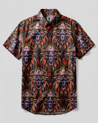 DARK GOTHIC SKULL DEMON BUTTON-DOWN COLLAR SHIRT - TLTW0306264