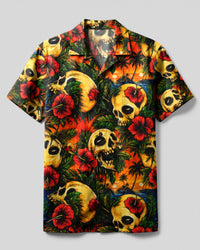 TROPICAL SKULL SUNSET CAMP SHIRT  - TLTW2906264