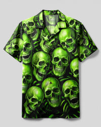 GHOSTLY GREEN SKULLS CAMP SHIRT - TYLN3006263