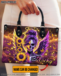 SKULL LADY SUNFLOWER LEATHER HANDBAG - YHLN2512244