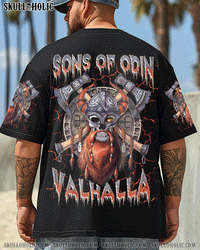 SONS OF ODIN VALHALLA  VIKING SKULL ALL OVER PRINT  - TLNZ3103254