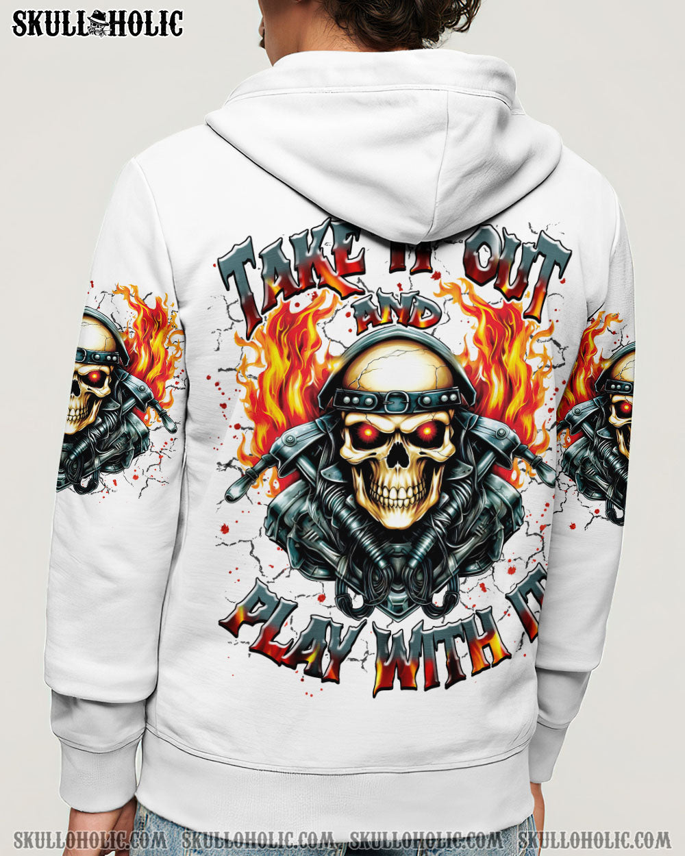 TAKE IT OUT AND PLAY WITH IT BIKER SKULL ALL OVER PRINT - TLNZ2807254