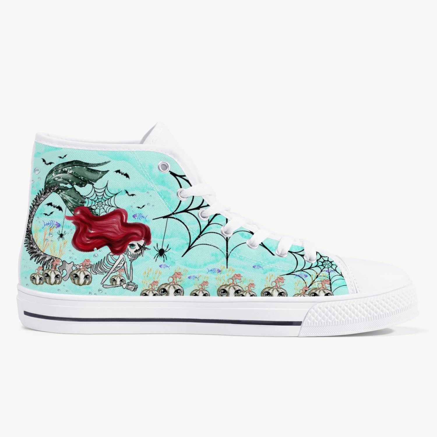 SALTY WITCH MERMAID HALLOWEEN HIGH TOP CANVAS SHOES - TLTR2808236