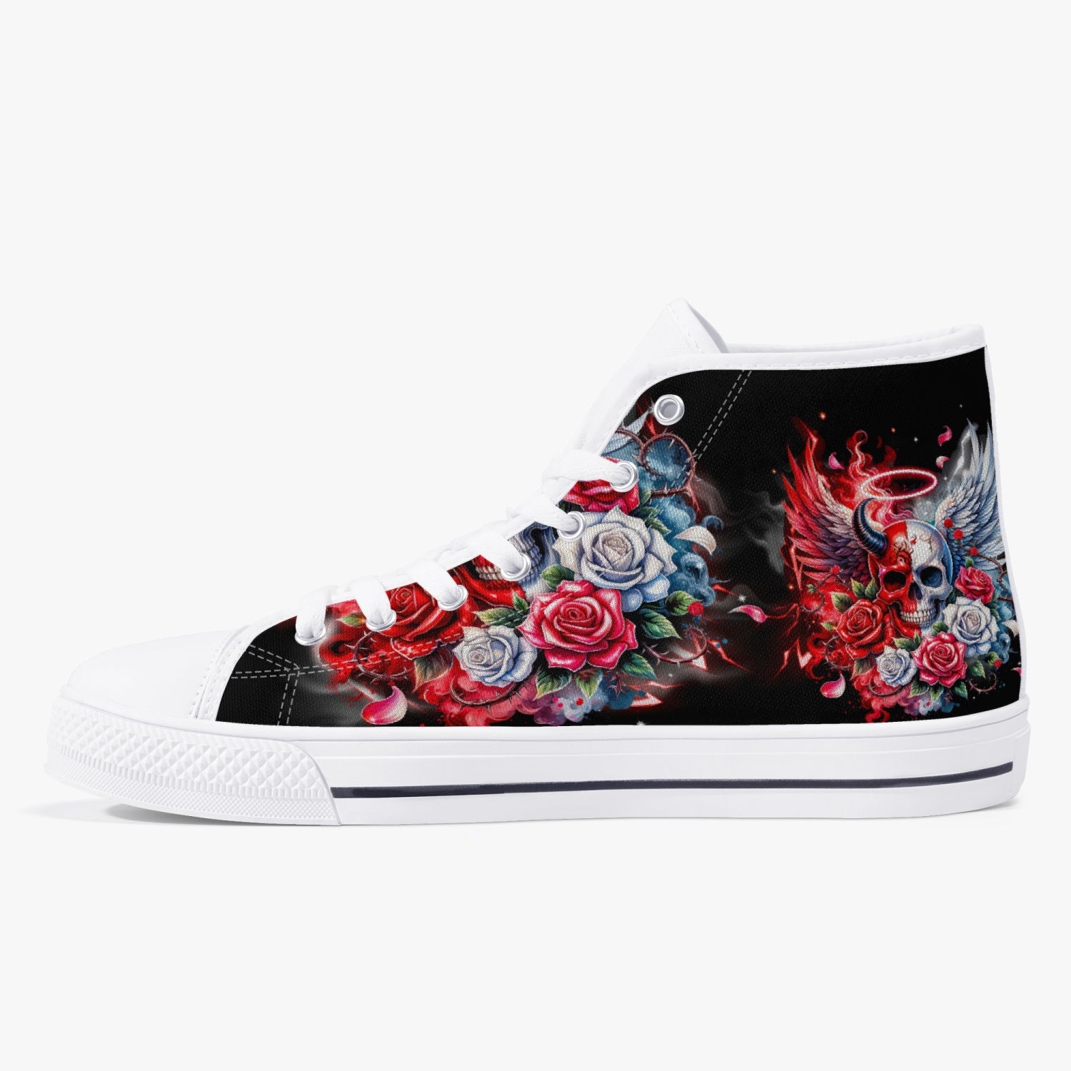 HEAVEN DON'T WANT ME HIGH TOP CANVAS SHOES - TYQY3001243