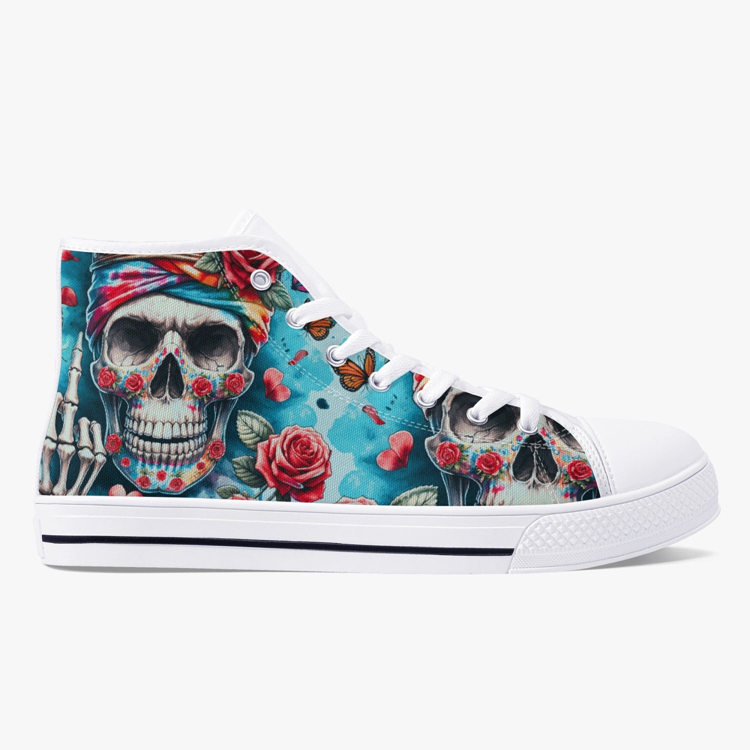 I'M NOT A PRINCESS SKULL HIGH TOP CANVAS SHOES - TY2002244
