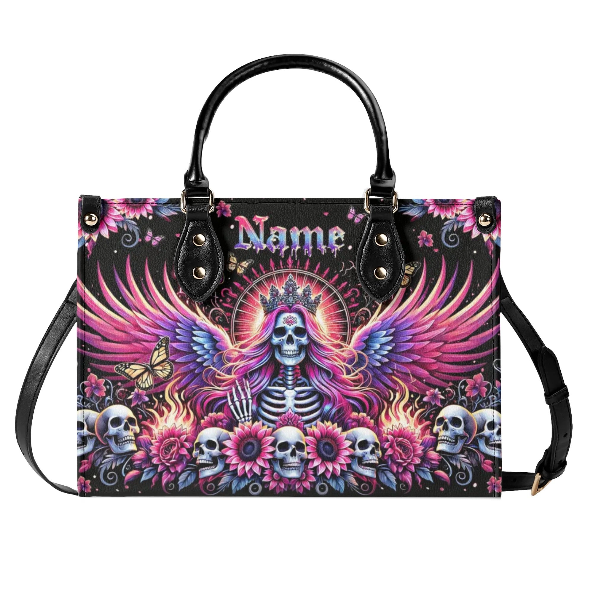 QUEEN SKULL LEATHER HANDBAG - TLPQ2507244