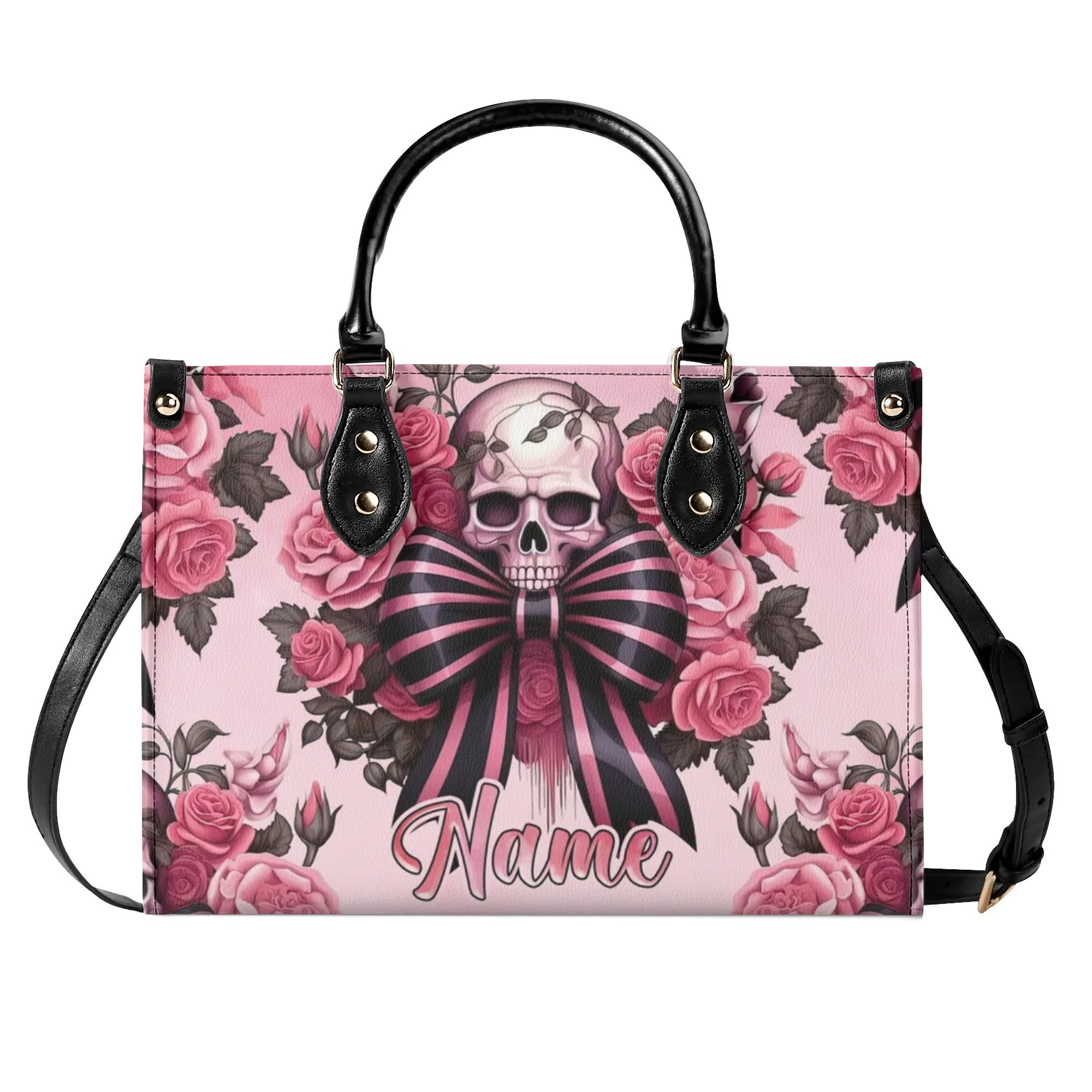 SKULL ROSE LEATHER HANDBAG - TLNZ0508244