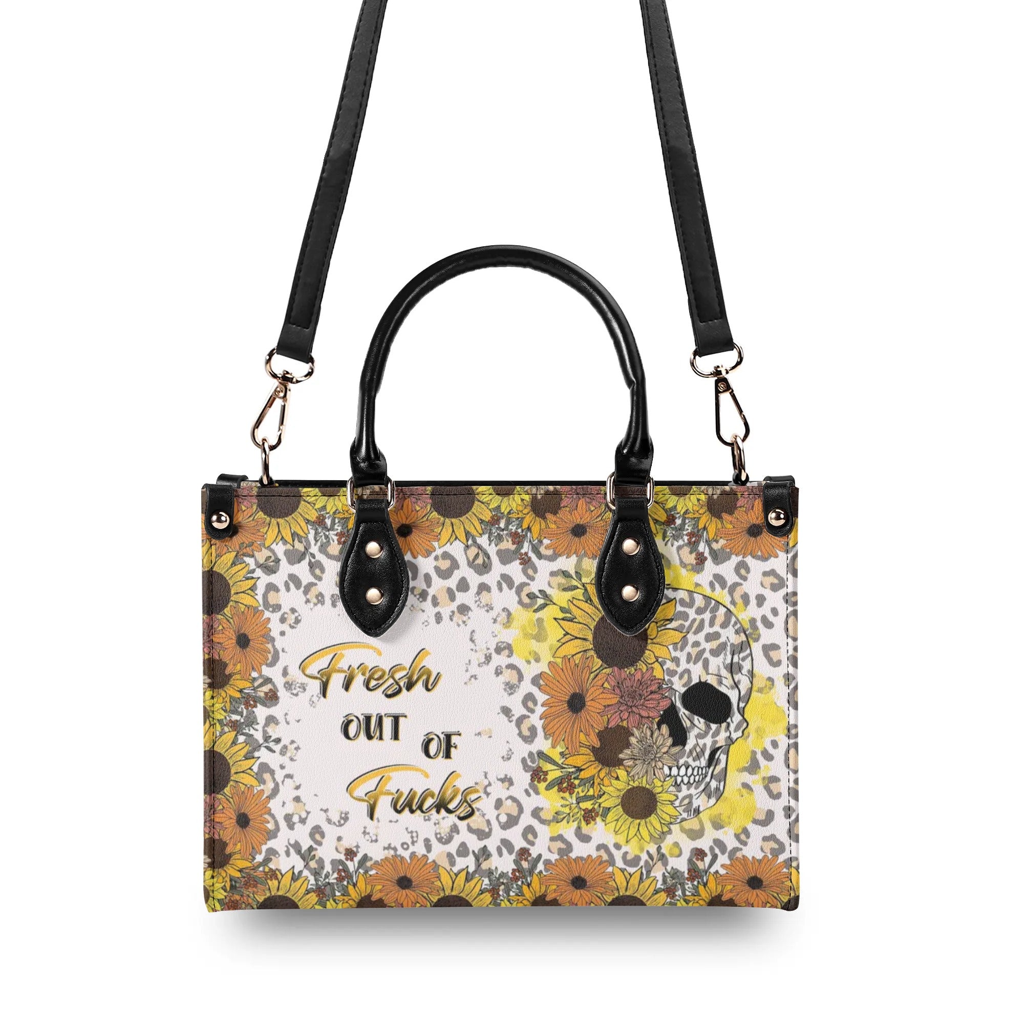 FRESH OUT OF F FLORAL SKULL LEATHER HANDBAG - TLTR2108244