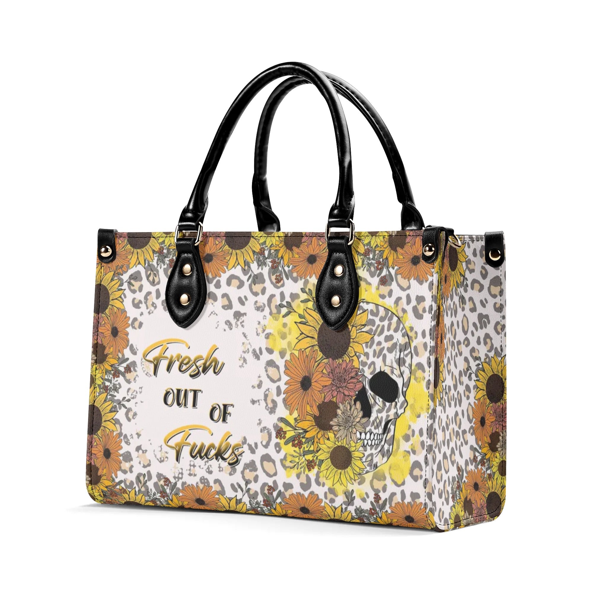 FRESH OUT OF F FLORAL SKULL LEATHER HANDBAG - TLTR2108244