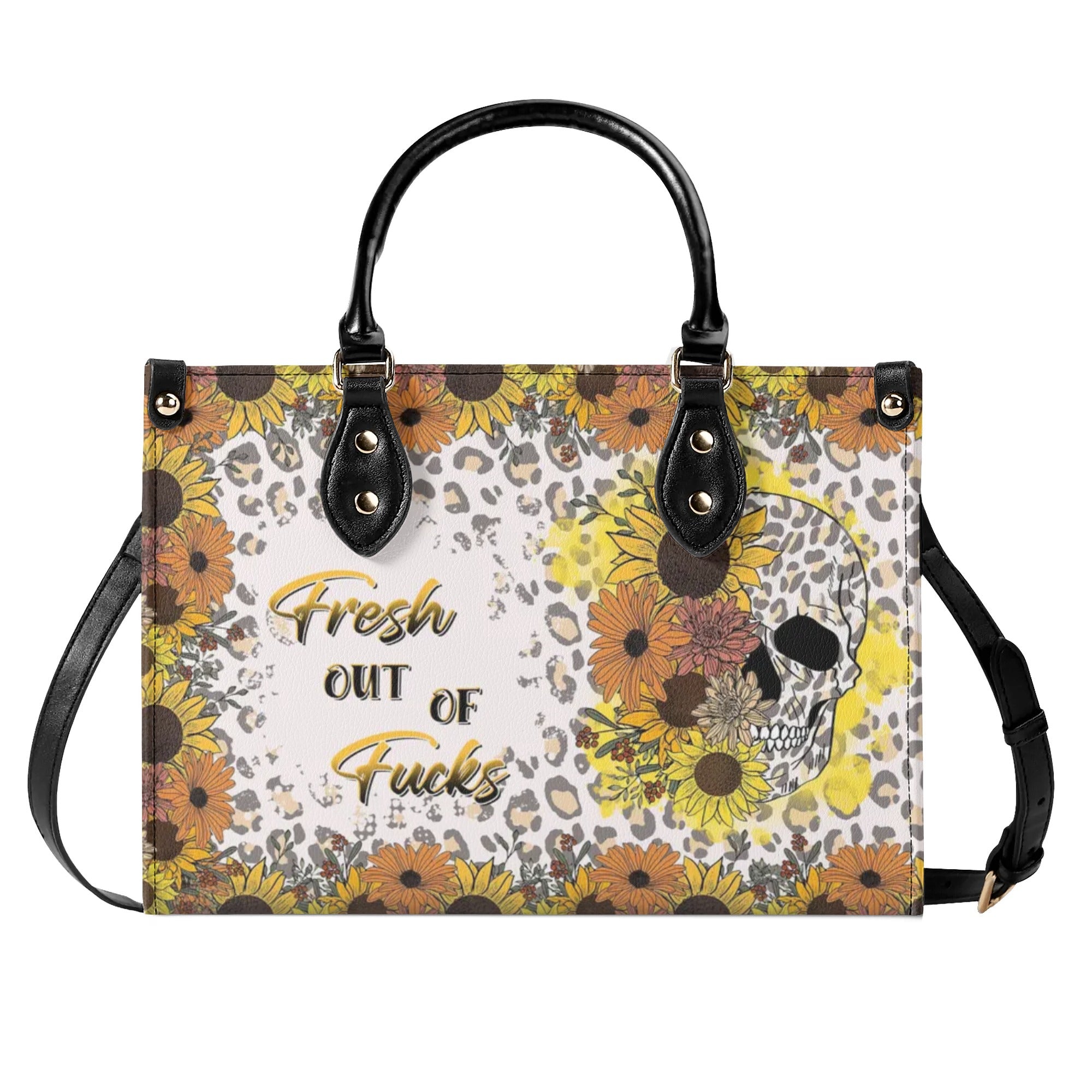 FRESH OUT OF F FLORAL SKULL LEATHER HANDBAG - TLTR2108244