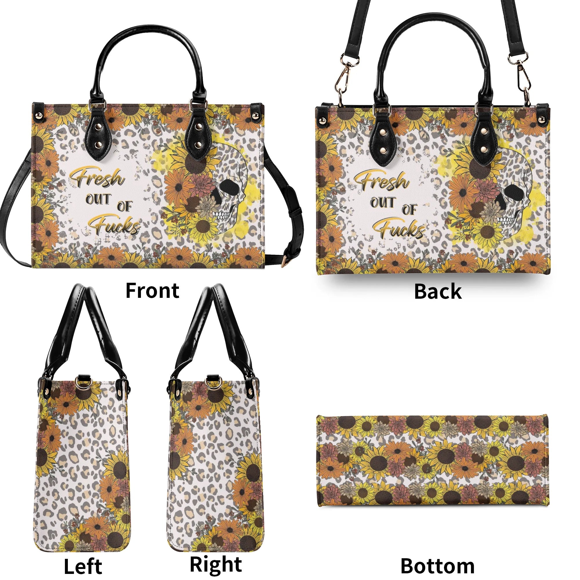 FRESH OUT OF F FLORAL SKULL LEATHER HANDBAG - TLTR2108244