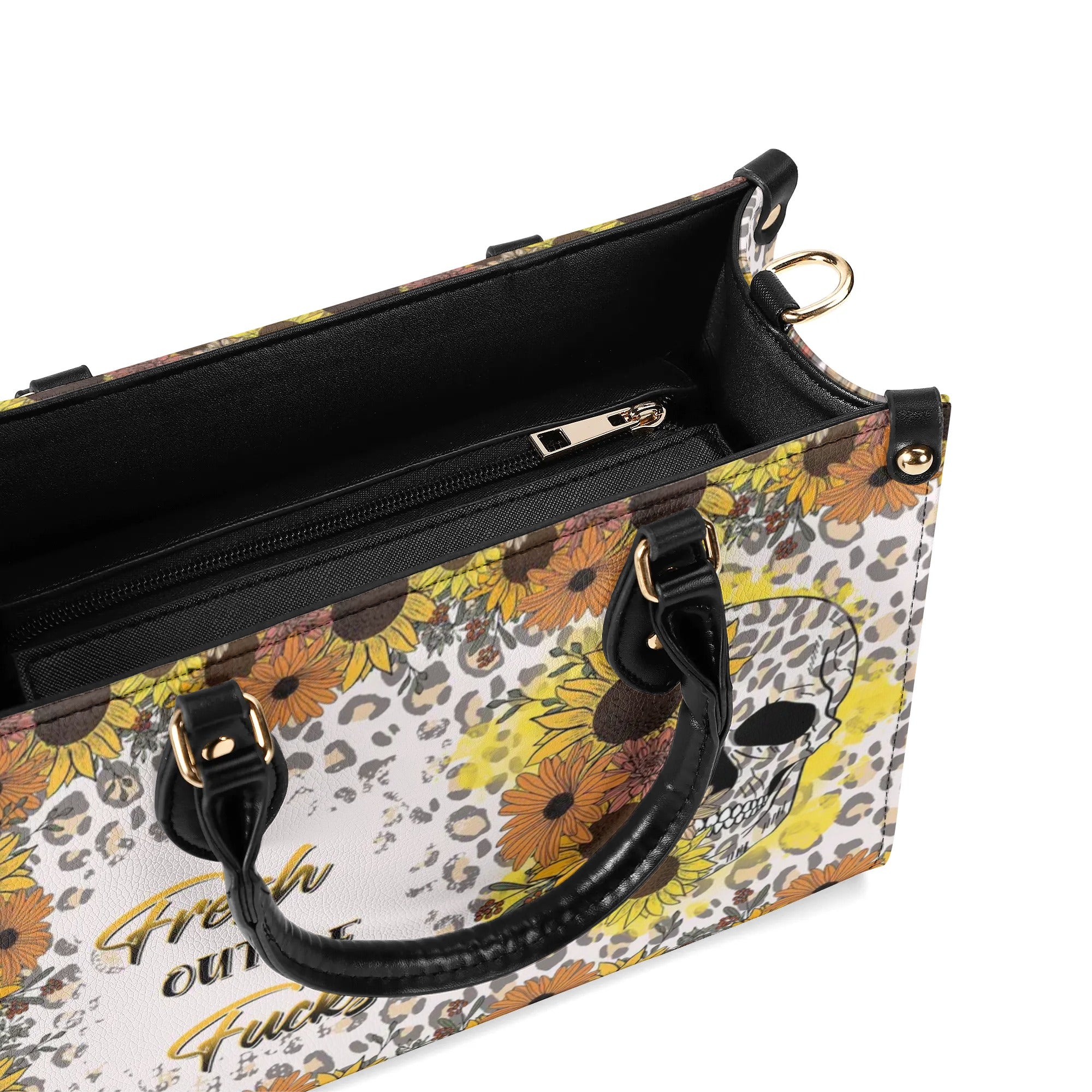 FRESH OUT OF F FLORAL SKULL LEATHER HANDBAG - TLTR2108244