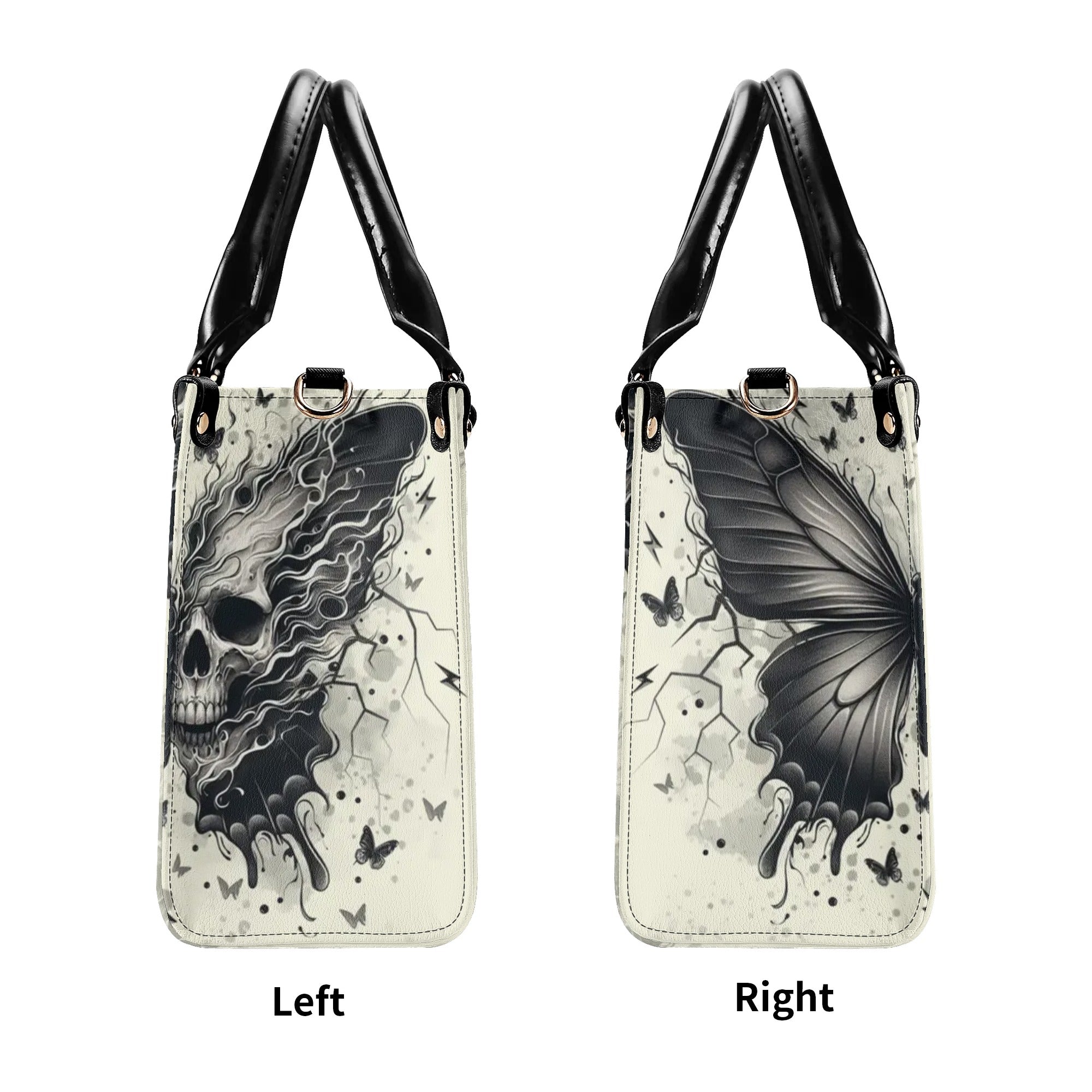 KARMA FAIRY SKULL BUTTERFLY LEATHER HANDBAG - TLNO2308246