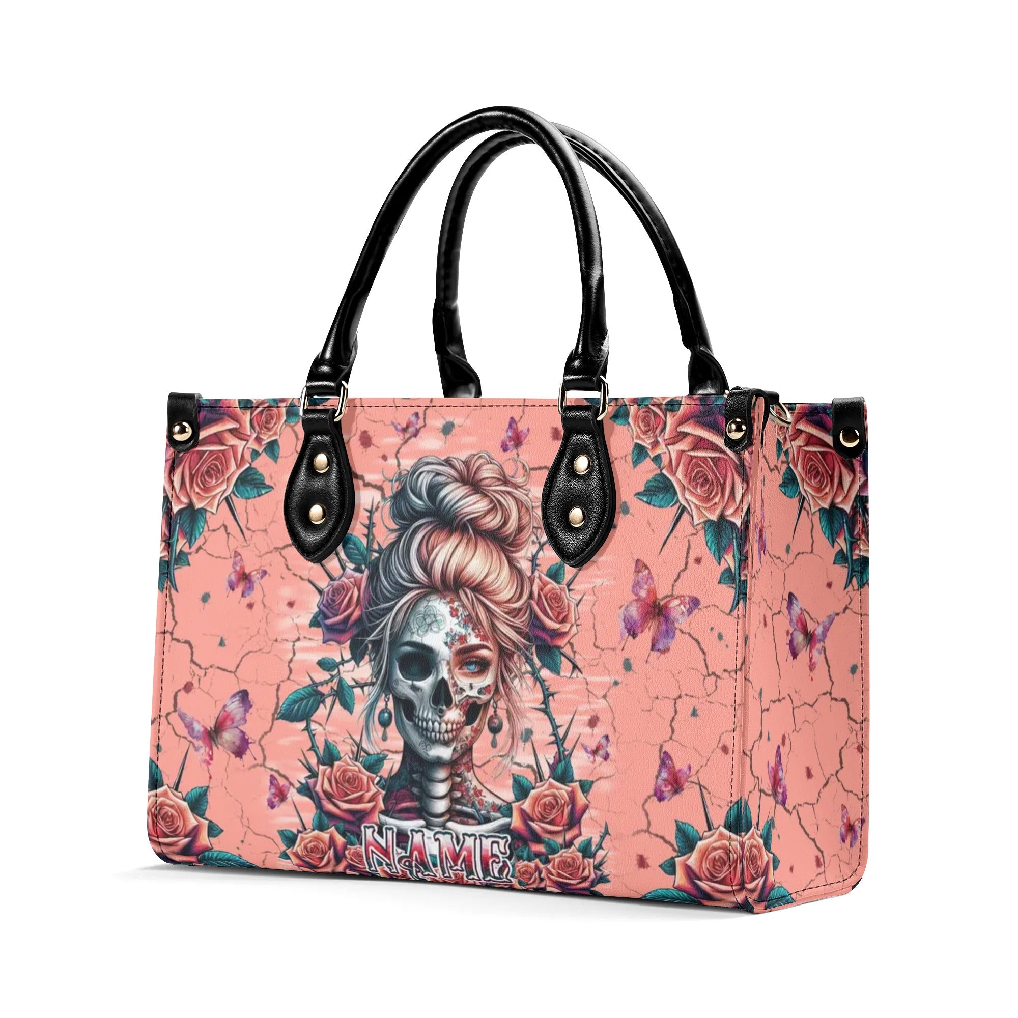 SKULL LADY ROSE LEATHER HANDBAG - TLPQ2208244