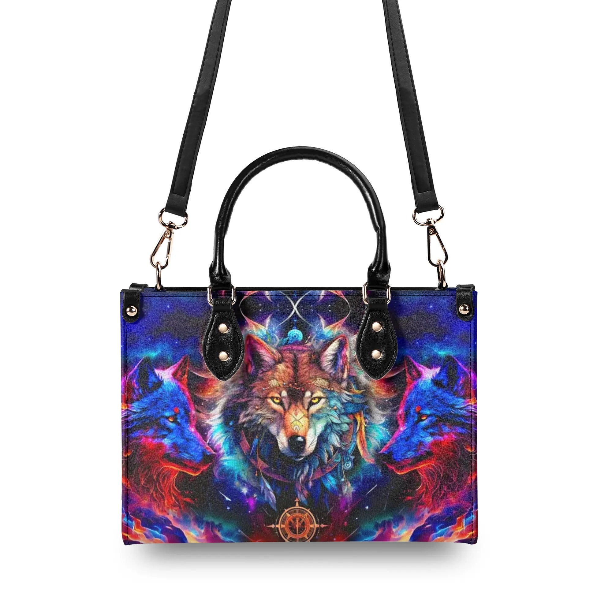 THREE WOLVES LEATHER HANDBAG - YHHG0210244