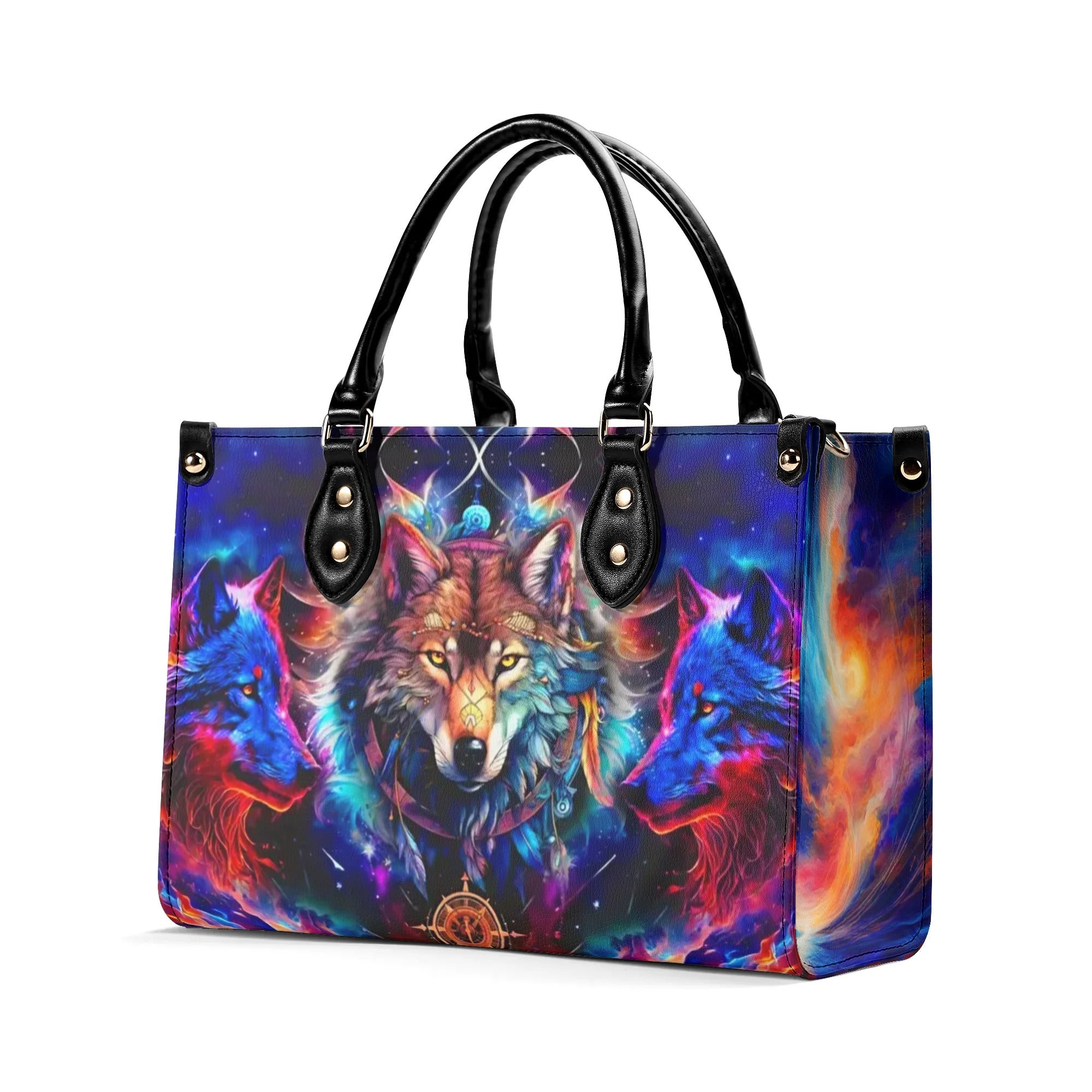 THREE WOLVES LEATHER HANDBAG - YHHG0210244