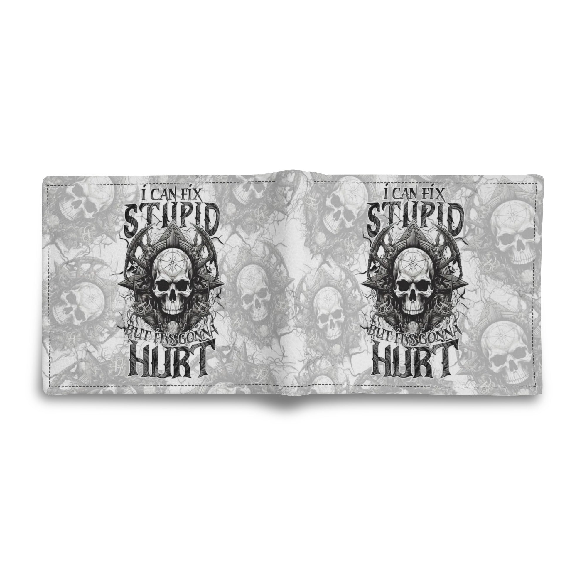 I CAN FIX STUPID BUT IT'S GONNA HURT LEATHER WALLET - TYTM3110245