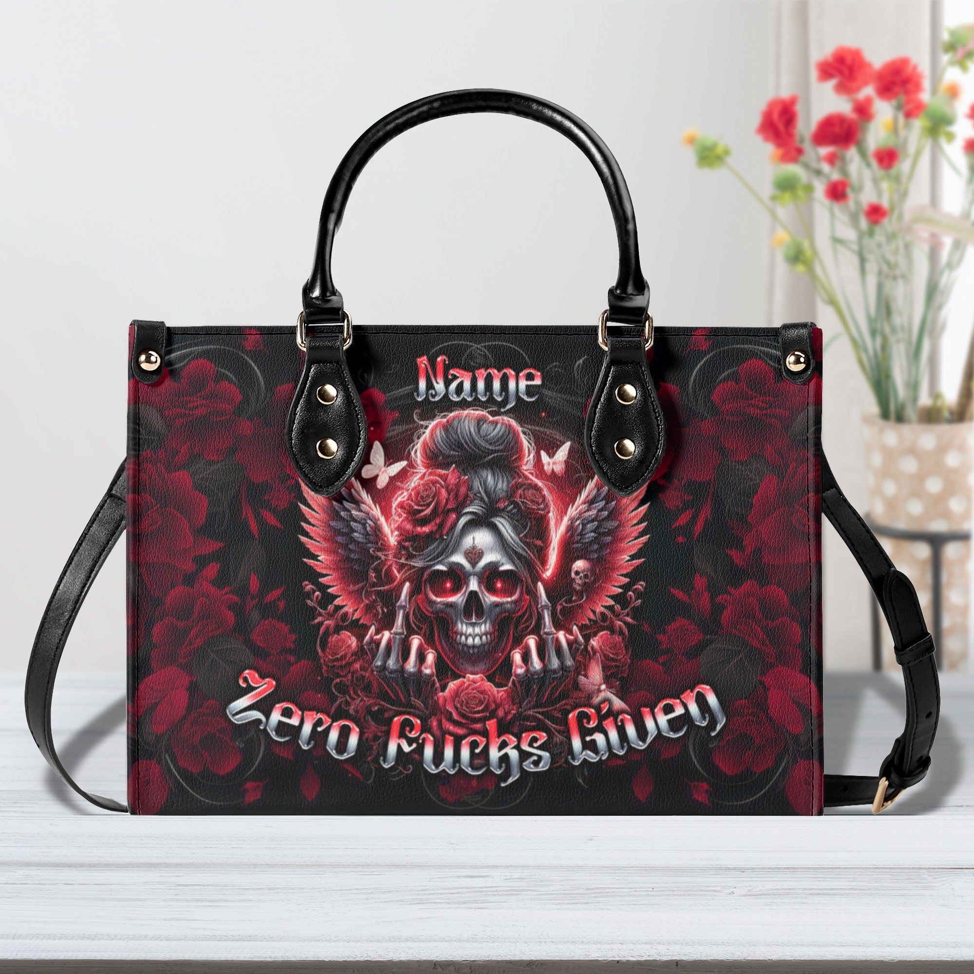 ZERO F GIVEN  SKULL MESSY BUN LEATHER HANDBAG  - TLNO2810244