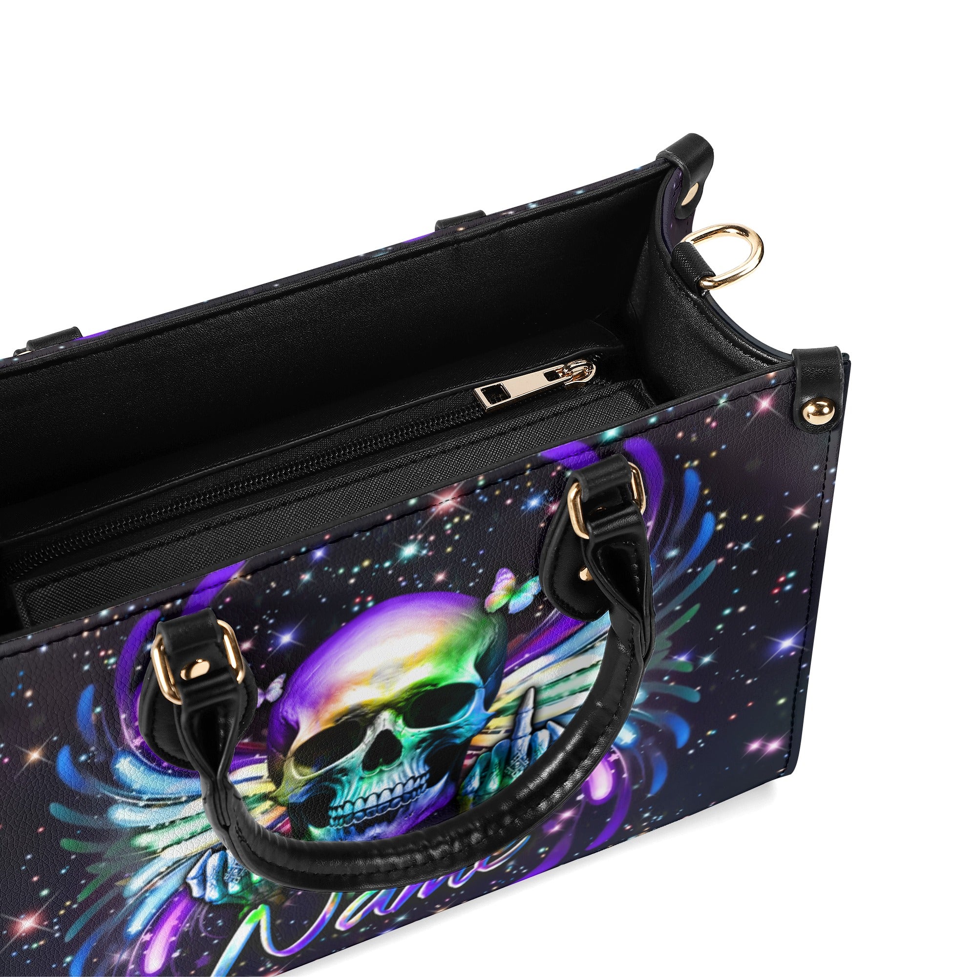 COLOFUL SKULL WINGS LEATHER HANDBAG - YHLN2711244