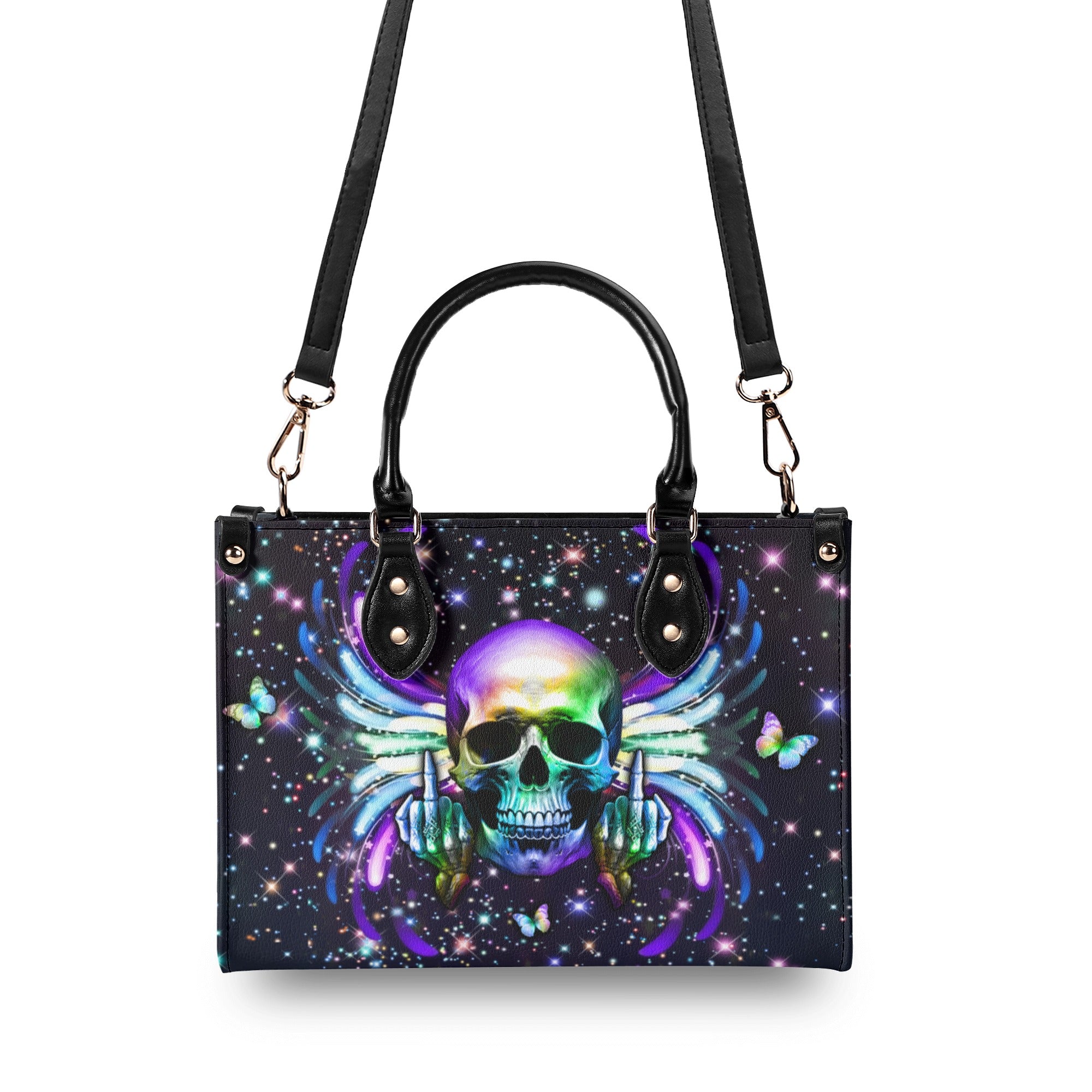 COLOFUL SKULL WINGS LEATHER HANDBAG - YHLN2711244