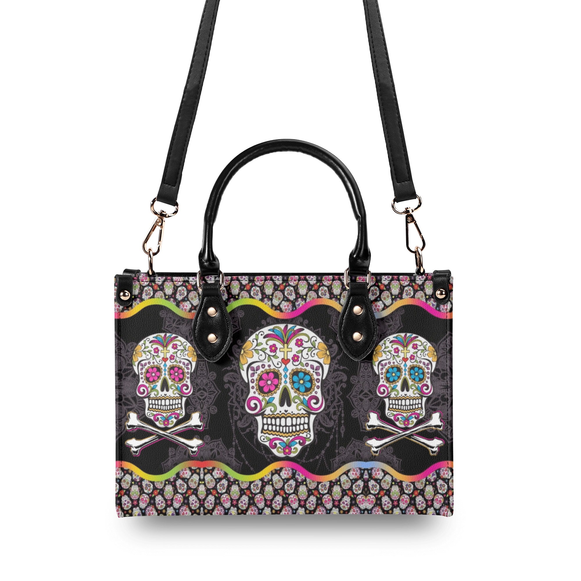 SUGAR SKULL LEATHER HANDBAG - YHDU1112244