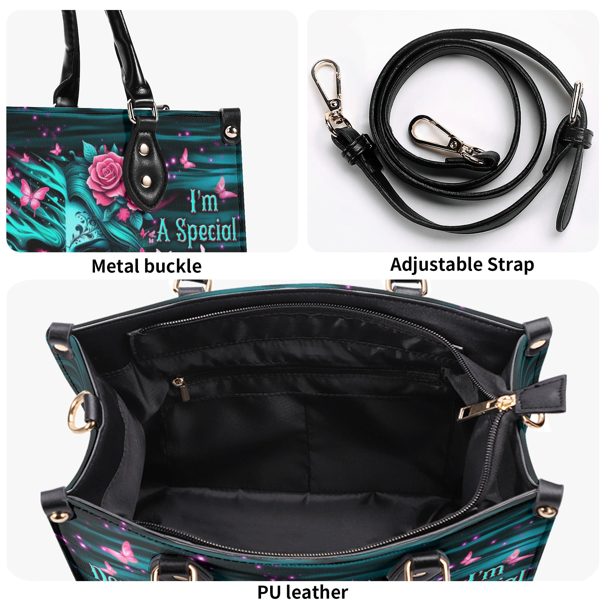 DON'T TRY TO FIGURE ME OUT SKULL LADY LEATHER HANDBAG - YHDU1712244