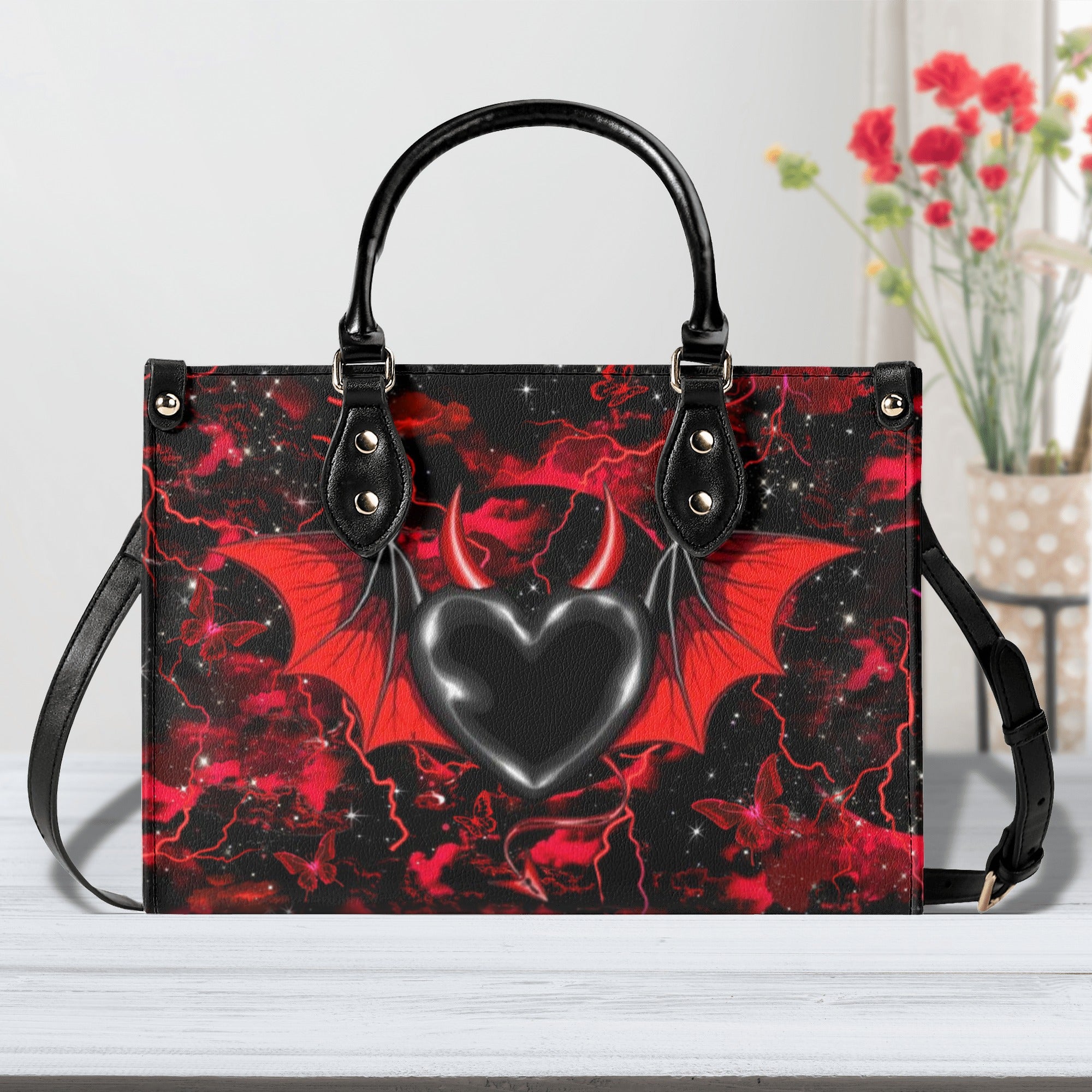 EVIL HEART LEATHER HANDBAG - YHHN0201254