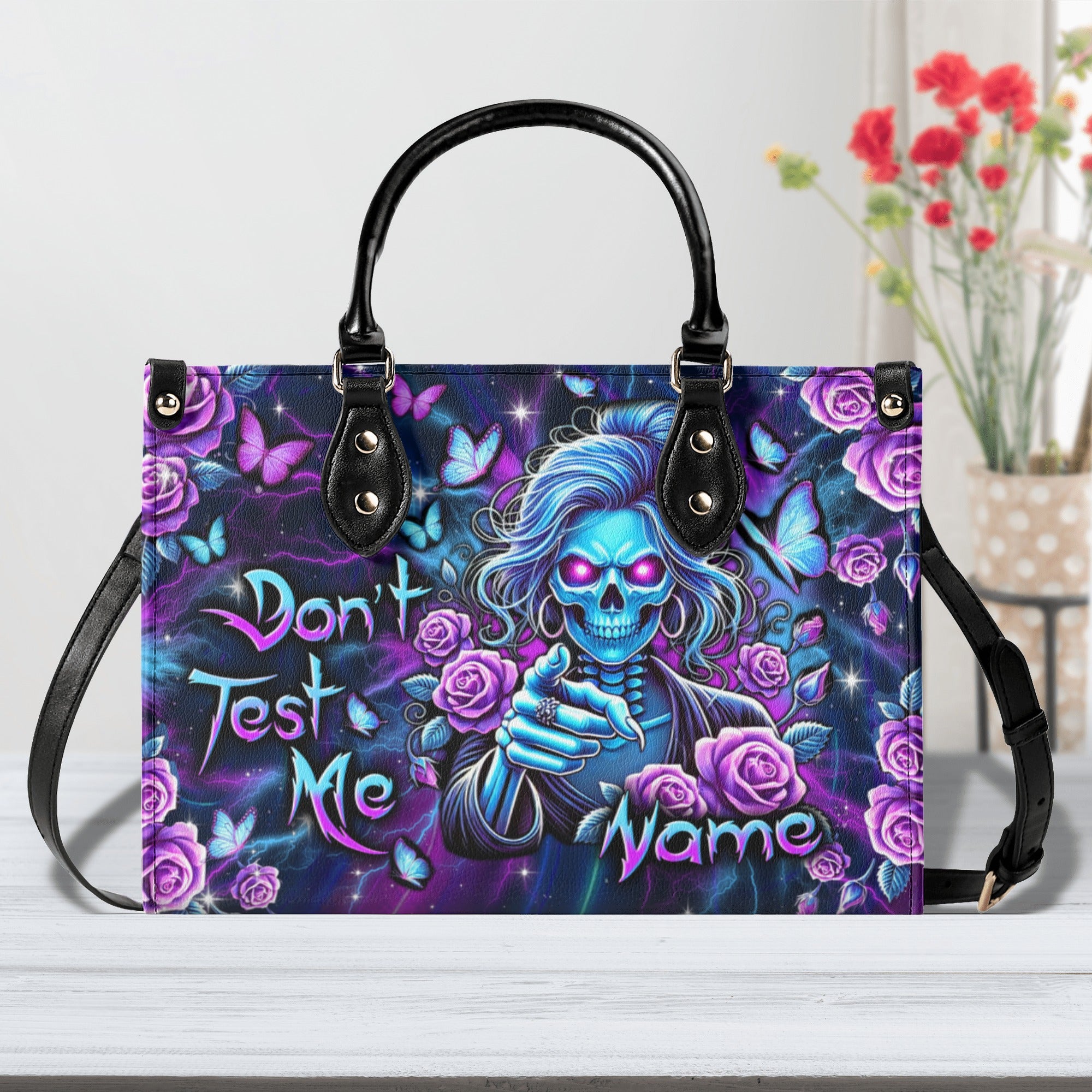 DON’T TEST ME LEATHER HANDBAG - YHLN0601254