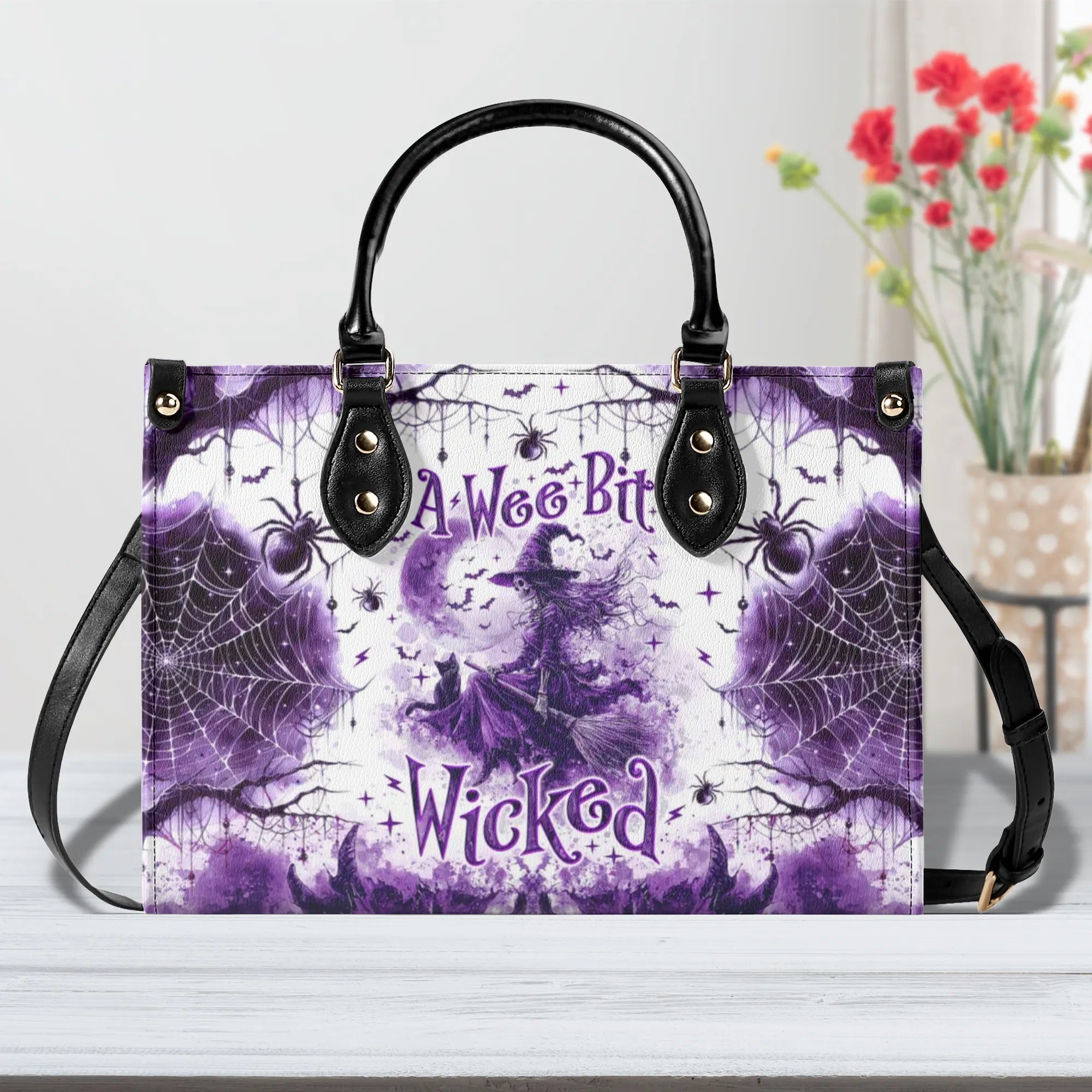 A WEE BIT WICKED HALLOWEEN LEATHER HANDBAG - TLNO0409245