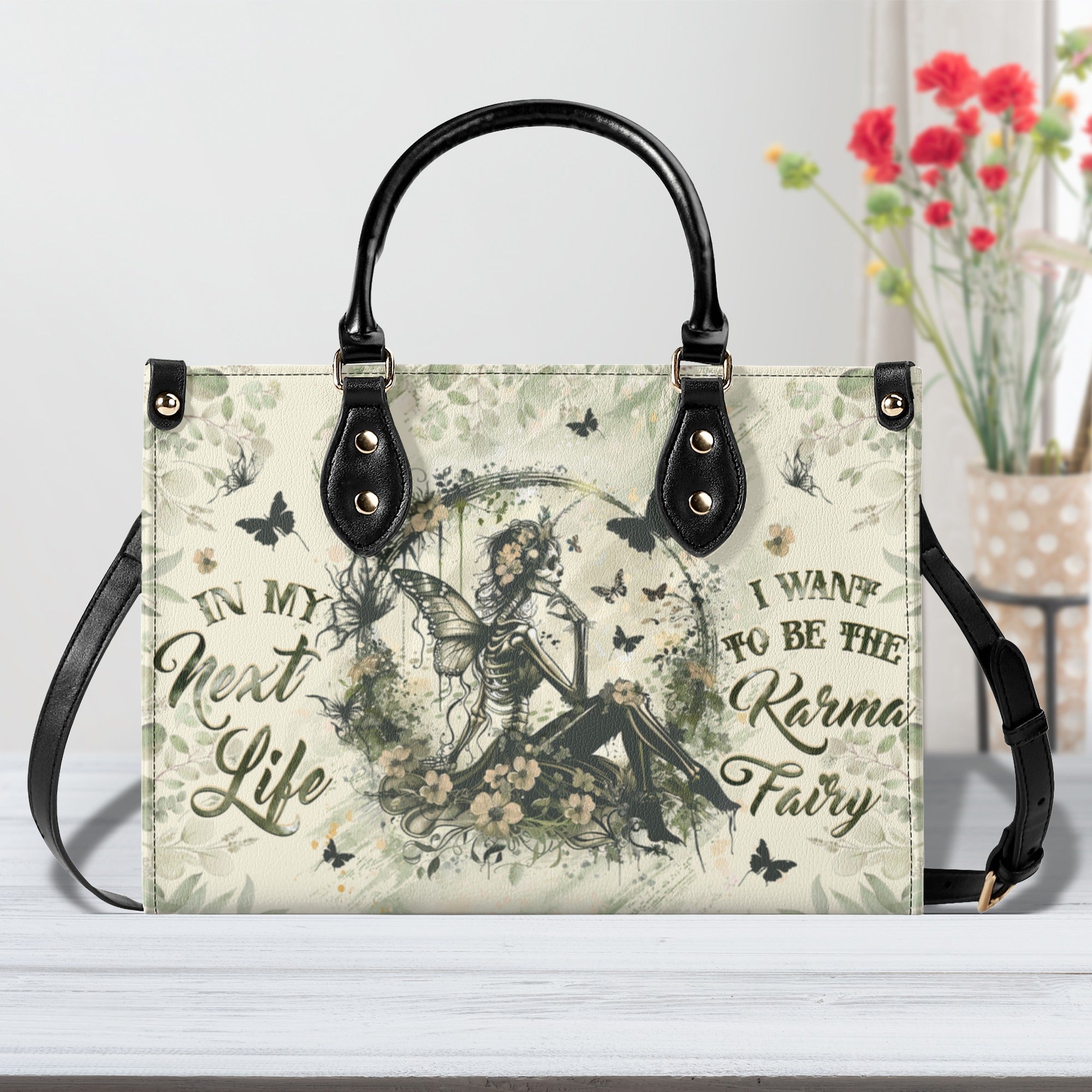 KARMA FAIRY SKELETON LAD LEATHER HANDBAG - YHHG1610244