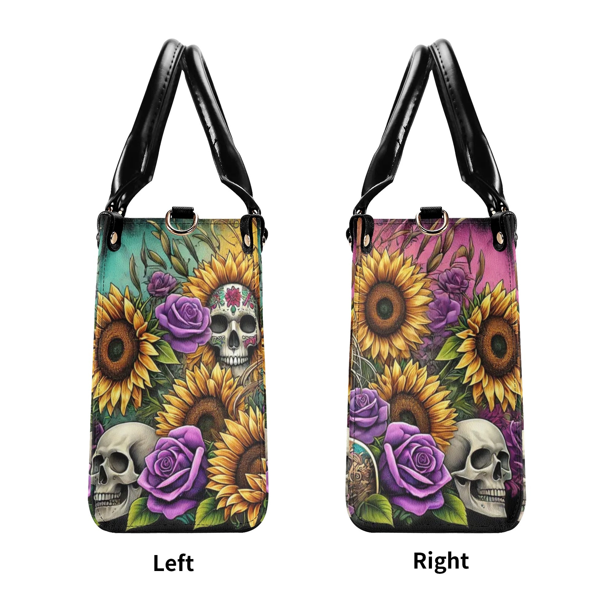 SKULL LADY FLOWER LEATHER HANDBAG - TLNT0908244