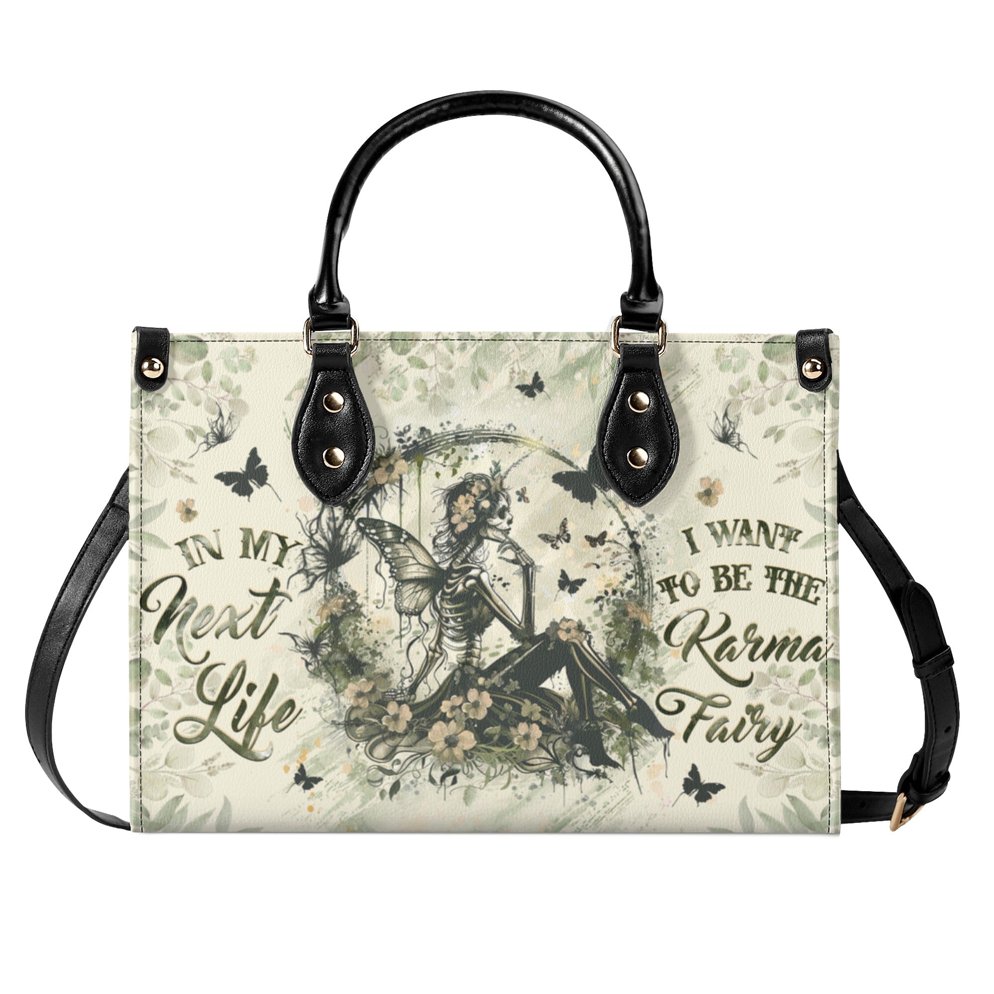 KARMA FAIRY SKELETON LAD LEATHER HANDBAG - YHHG1610244