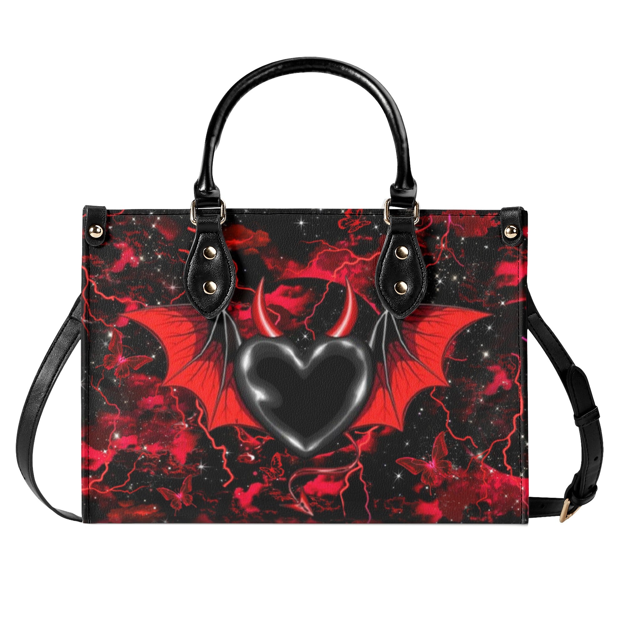 EVIL HEART LEATHER HANDBAG - YHHN0201254