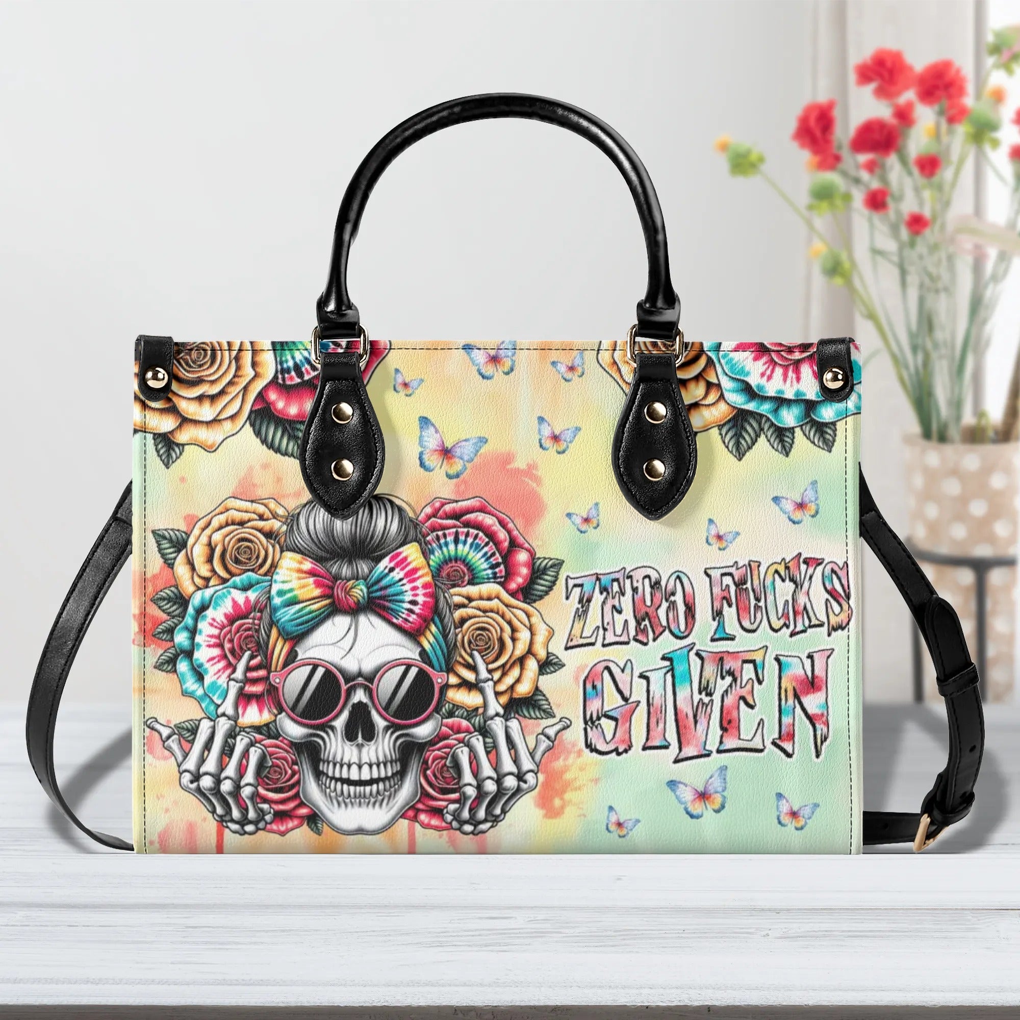 ZERO F GIVEN MESSY BUN TIE DYE LEATHER HANDBAG - TLNZ2606244