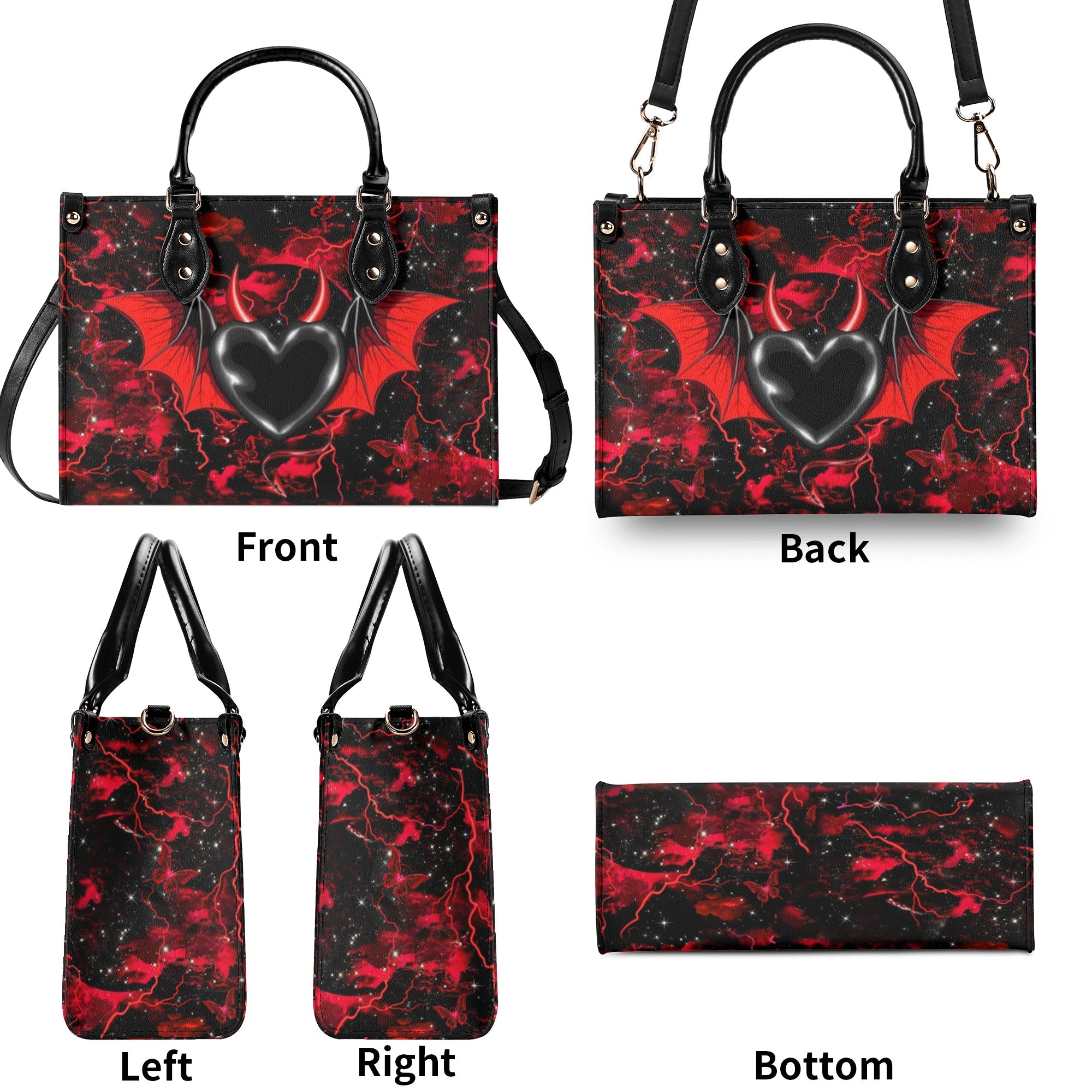 EVIL HEART LEATHER HANDBAG - YHHN0201254