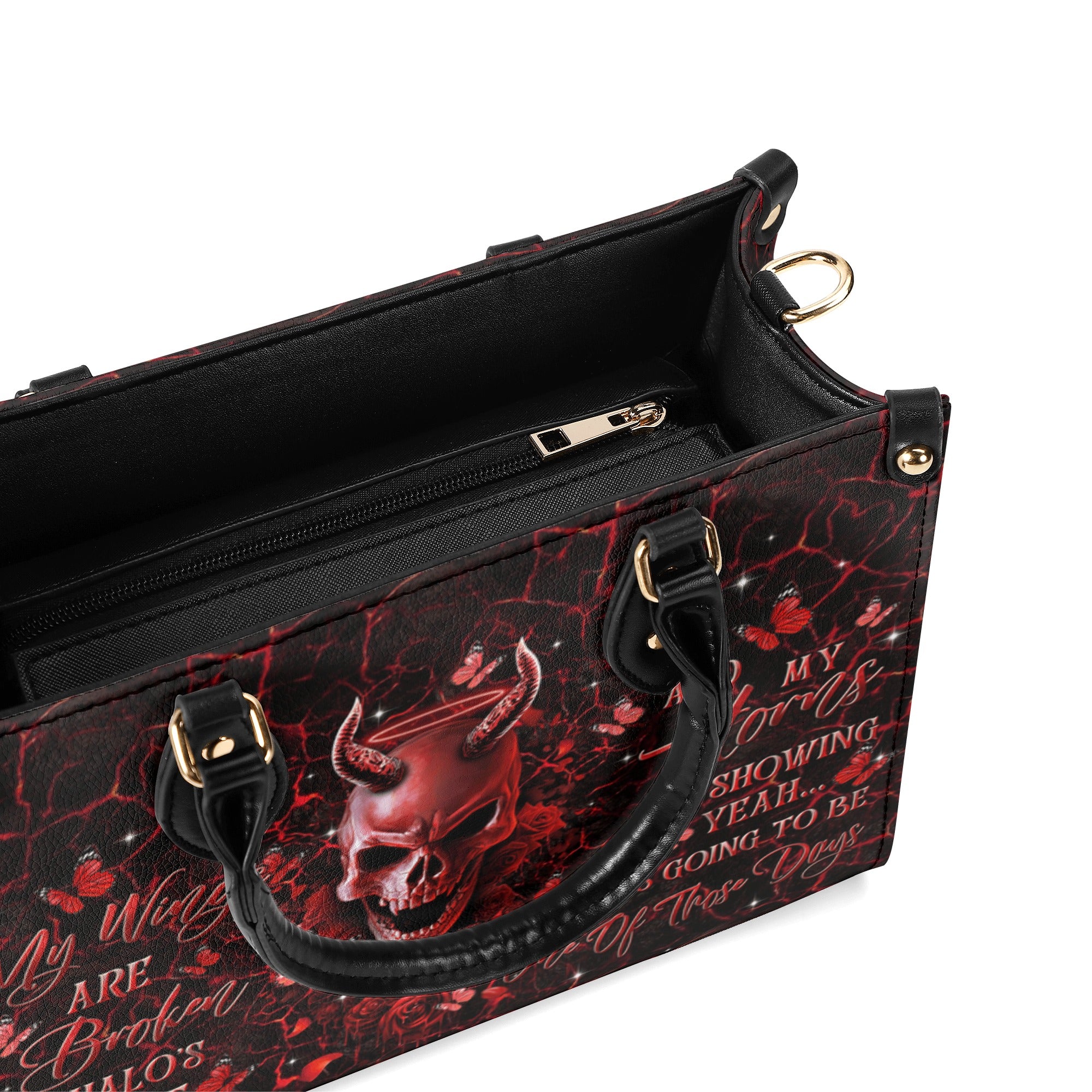 IT'S GOING TO BE ONE OF THOSE DAYS SKULL LEATHER HANDBAG  - TLTR3010247