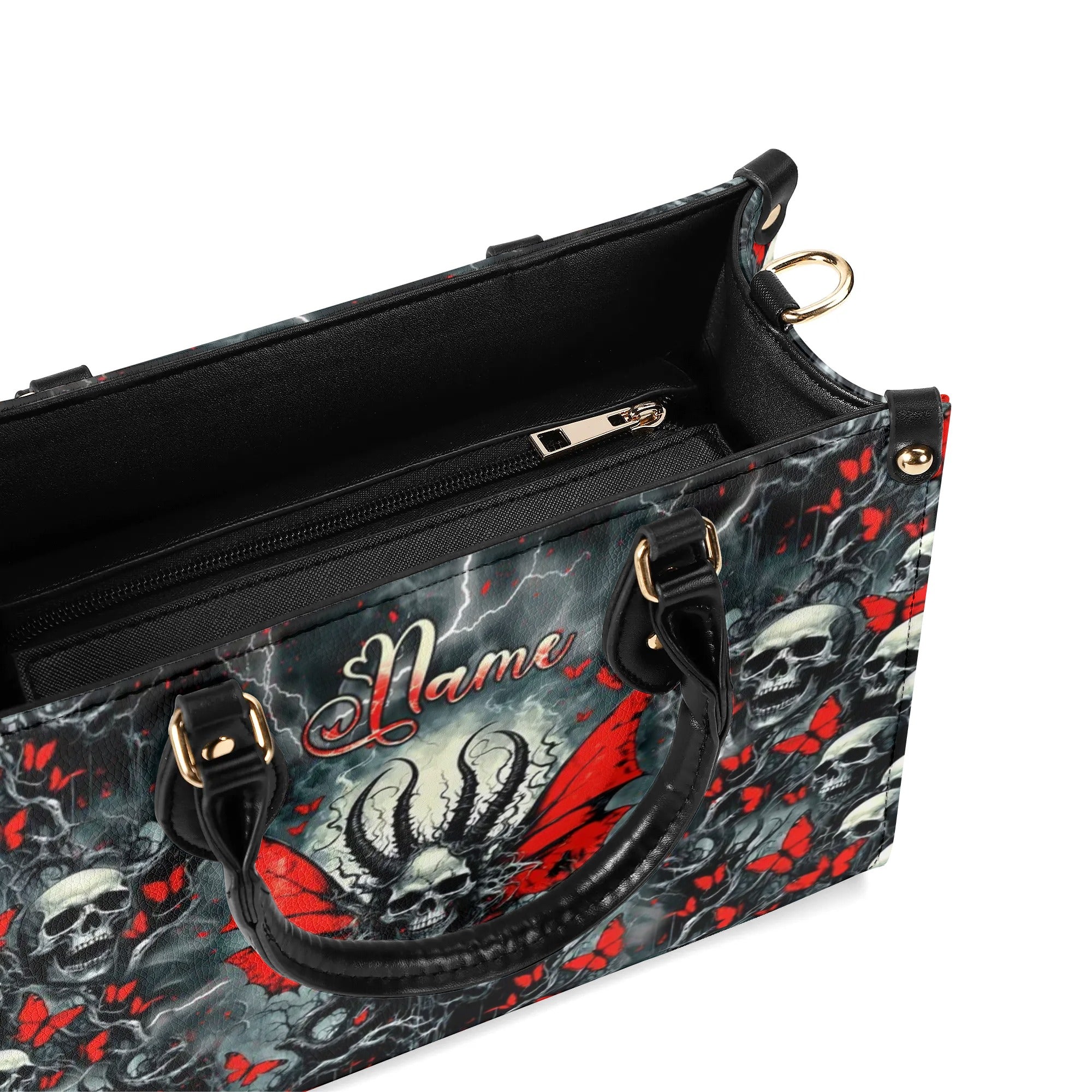 DEMON FAIRY SKULL LEATHER HANDBAG  - TLNT0410244